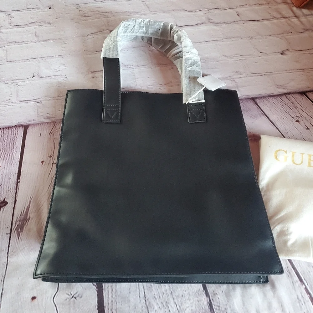 Guess Jovi Tote Bag Faux Black Leather